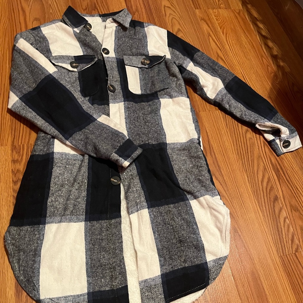 Plaid Button-Up Shirt Jacket